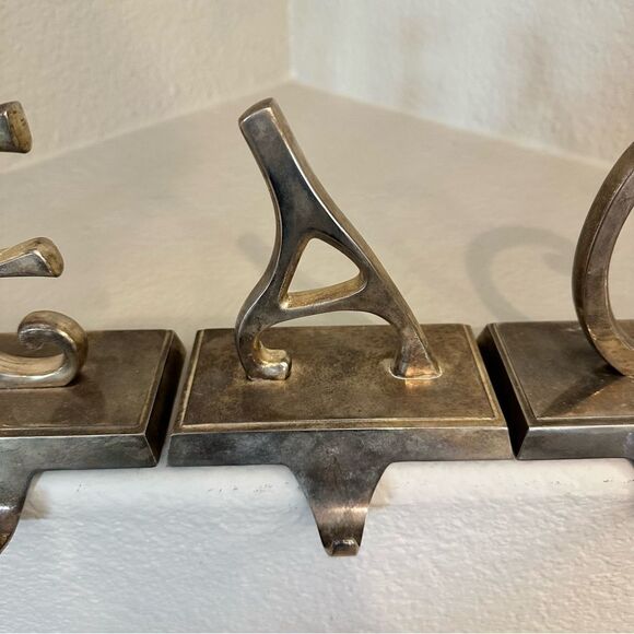 Pottery PEACE Christmas Stocking Holders - Picture 4 of 6